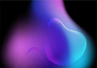 Abstract blurred hologram gradient background with blue pink purple gradient aurora texture. Abstract technology liquid wavy shapes futuristic banner. Glowing vector with aurora