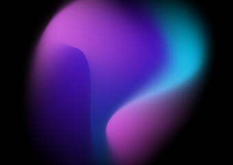 Abstract blurred hologram gradient background with blue pink purple gradient aurora texture. Abstract technology liquid wavy shapes futuristic banner. Glowing vector with aurora