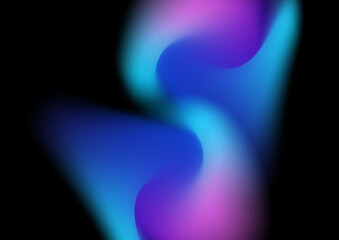 Abstract blurred hologram gradient background with blue pink purple gradient aurora texture. Abstract technology liquid wavy shapes futuristic banner. Glowing vector with aurora