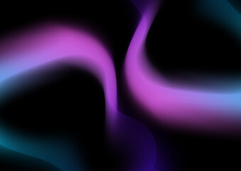 Abstract blurred hologram gradient background with blue pink purple gradient aurora texture. Abstract technology liquid wavy shapes futuristic banner. Glowing vector with aurora