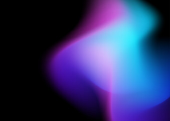 Abstract blurred hologram gradient background with blue pink purple gradient aurora texture. Abstract technology liquid wavy shapes futuristic banner. Glowing vector with aurora