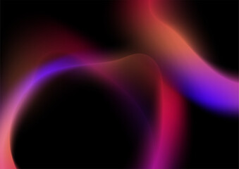 Blue pink orange blurred blur abstract background on black background