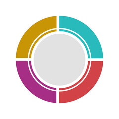 Naklejka premium Colorful Circle graph icon isolate on transparent background.