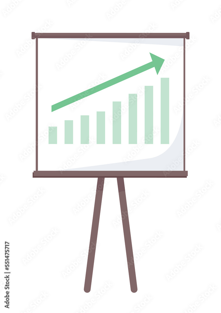 Poster growth diagram on board semi flat color vector object. editable element. full sized item on white. b