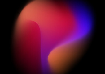 Blue pink orange blurred blur abstract background on black background