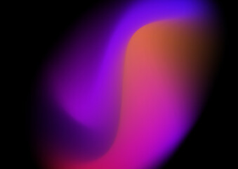 Blue pink orange blurred blur abstract background on black background