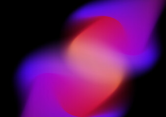 Blue pink orange blurred blur abstract background on black background