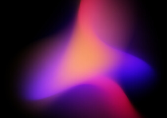 Blue pink orange blurred blur abstract background on black background