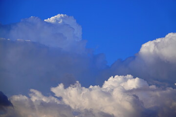 White clouds on a blue sky  background