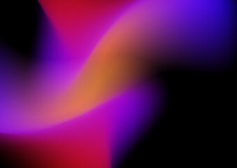 Blue pink orange blurred blur abstract background on black background