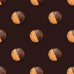 Seamless chocolate biscuits background