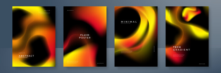 Blurred fire red orange yellow gradient background with aurora and modern technology business concept. Gradient texture poster with dynamic blurred effect for brochure, poster, banner, flyer and card