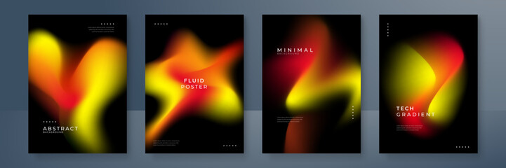 Blurred fire red orange yellow gradient background with aurora and modern technology business concept. Gradient texture poster with dynamic blurred effect for brochure, poster, banner, flyer and card