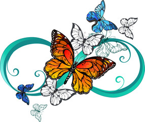 Infinity with an Orange Butterfly