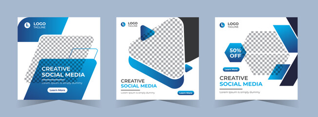 Creative marketing web banner agency corporate flyer square instagram social media post