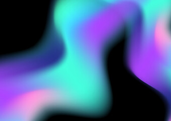 Blue pink purple gradient background with grain texture and abstract blue and purple liquid wavy shapes futuristic banner. Glowing retro waves vector background