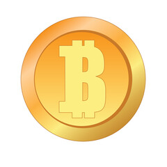 Bitcoin icon isolated on a white background