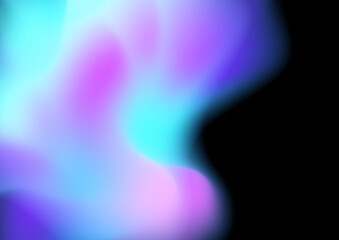 Blue pink purple gradient background with grain texture and abstract blue and purple liquid wavy shapes futuristic banner. Glowing retro waves vector background