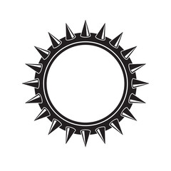 Collar with sharp metal pickles vector icon isolated on white.