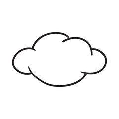vector drawing of a cloud. monochrome, illustration, cartoon.