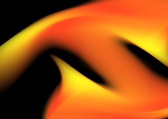 Abstract orange gradient blur background on black background