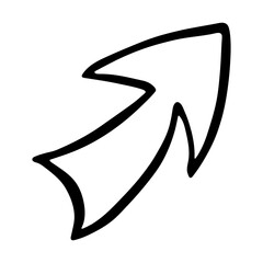 Hand drawn ink arrow illustration in sketch style. Business doodle clipart. Single element for design