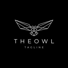 Flying owl logo design vector template