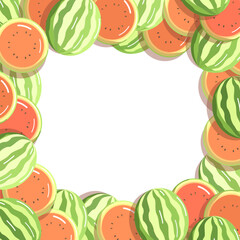 Fototapeta na wymiar Watermelon fruit illustration pattern background