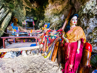 Temple if fertility in Phra nang Cave or princess Cave Beach in Krabi, Thailand