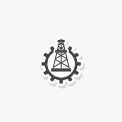 Oil rig icon simple sticker isolated on white
