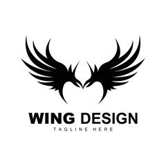Fototapeta premium Wings Logo, Phoenix Logo, Bird Wing Vector, Template Illustration, Wing Brand Design