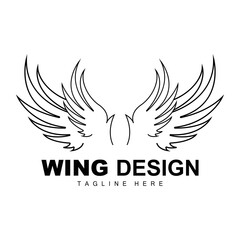 Obraz premium Wings Logo, Phoenix Logo, Bird Wing Vector, Template Illustration, Wing Brand Design
