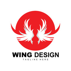 Wings Logo, Phoenix Logo, Bird Wing Vector, Template Illustration, Wing Brand Design