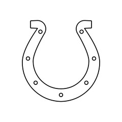 Horseshoe linear icon. Horseshoe shape. Luck symbol. Vector illustration.