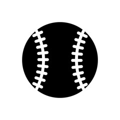 Fototapeta na wymiar Baseball ball icon. Black baseball ball sign on white background. Vector illustration