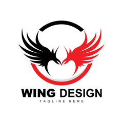 Wings Logo, Phoenix Logo, Bird Wing Vector, Template Illustration, Wing Brand Design