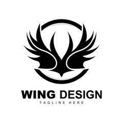 Wings Logo, Phoenix Logo, Bird Wing Vector, Template Illustration, Wing Brand Design