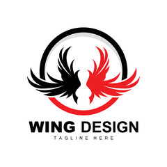 Wings Logo, Phoenix Logo, Bird Wing Vector, Template Illustration, Wing Brand Design