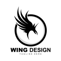 Wings Logo, Phoenix Logo, Bird Wing Vector, Template Illustration, Wing Brand Design