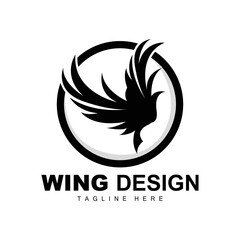 Wings Logo, Phoenix Logo, Bird Wing Vector, Template Illustration, Wing Brand Design