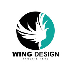 Wings Logo, Phoenix Logo, Bird Wing Vector, Template Illustration, Wing Brand Design
