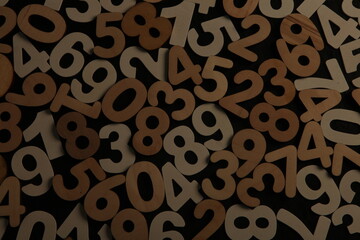 Background of numbers. from zero to nine. Numbers texture. Finance data concept. Mathematic. Seamless pattern with numbers. financial crisis concept. Business success.