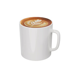 Coffee Cup 3D render with transparent background for mockup