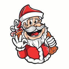 santa claus cartoon vector illustration