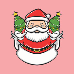 cute canta claus character vector illustration