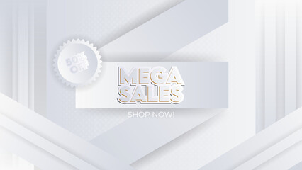 Standard or Extended Mega sale banner template design for web or social media, Sale special up to 50% off.