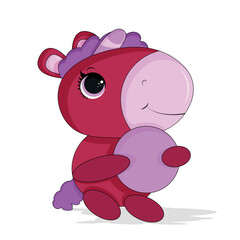 baby unicorn with ball. Vector illustration. EPS 10