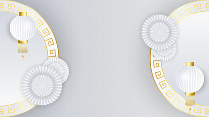 Chinese new year watercolor background vector. Oriental festive art design for place text and product images. Design for sale banner, cover and invitation.