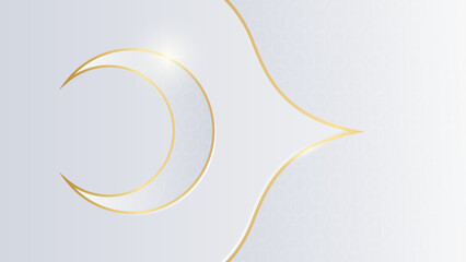 Arabic Islamic Elegant White Luxury Ornament Background with Copy Space for Text