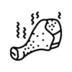 chicken rotten food line icon vector. chicken rotten food sign. isolated contour symbol black illustration